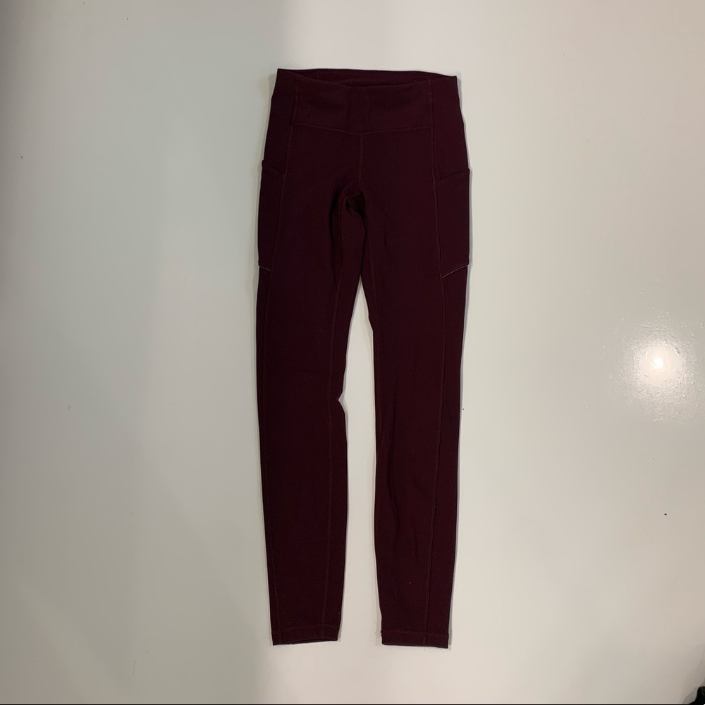 Burgundy Lulu Lemon Leggings